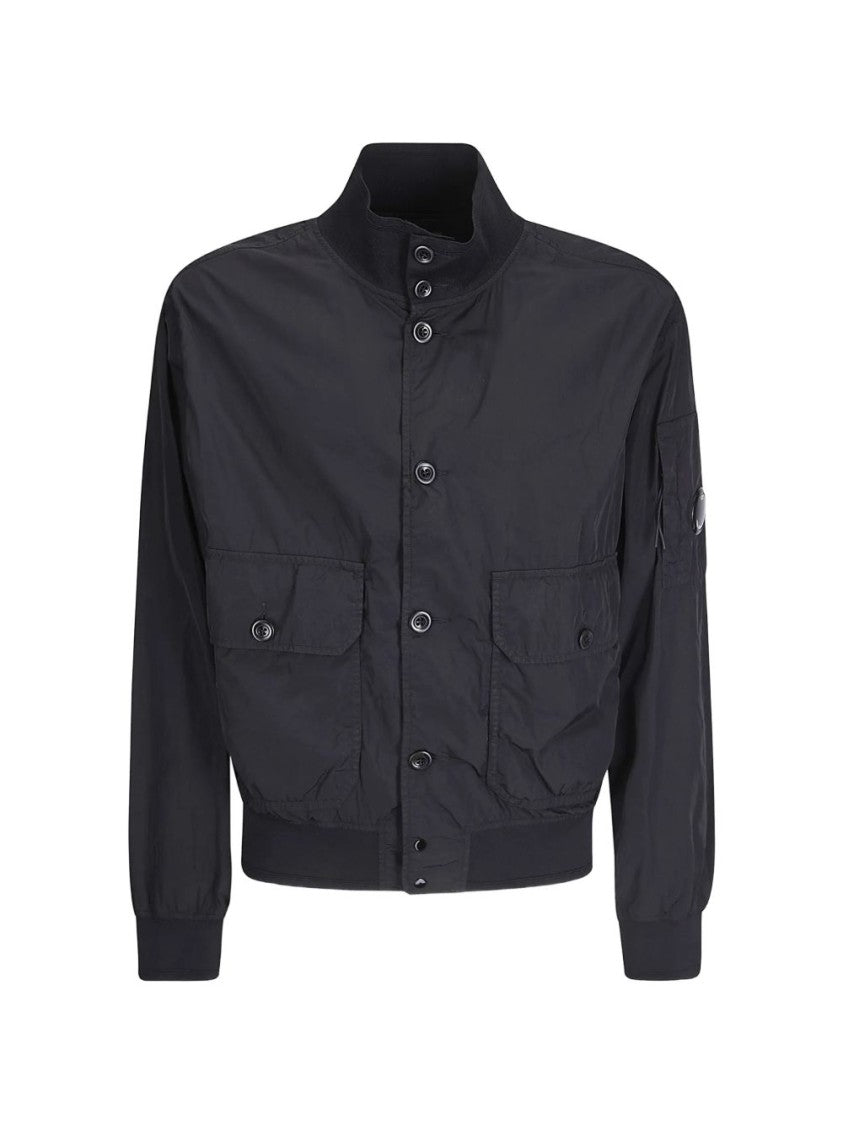 C.P. Company Structured Dark Blue Jacket With Distinctive Lens Detail