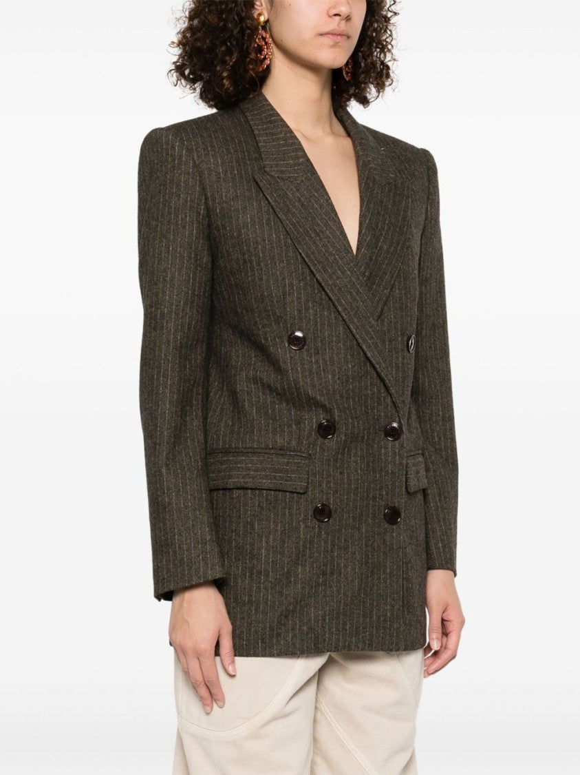 Isabel Marant Double-Breasted Brown Blazer With Tailored Fit