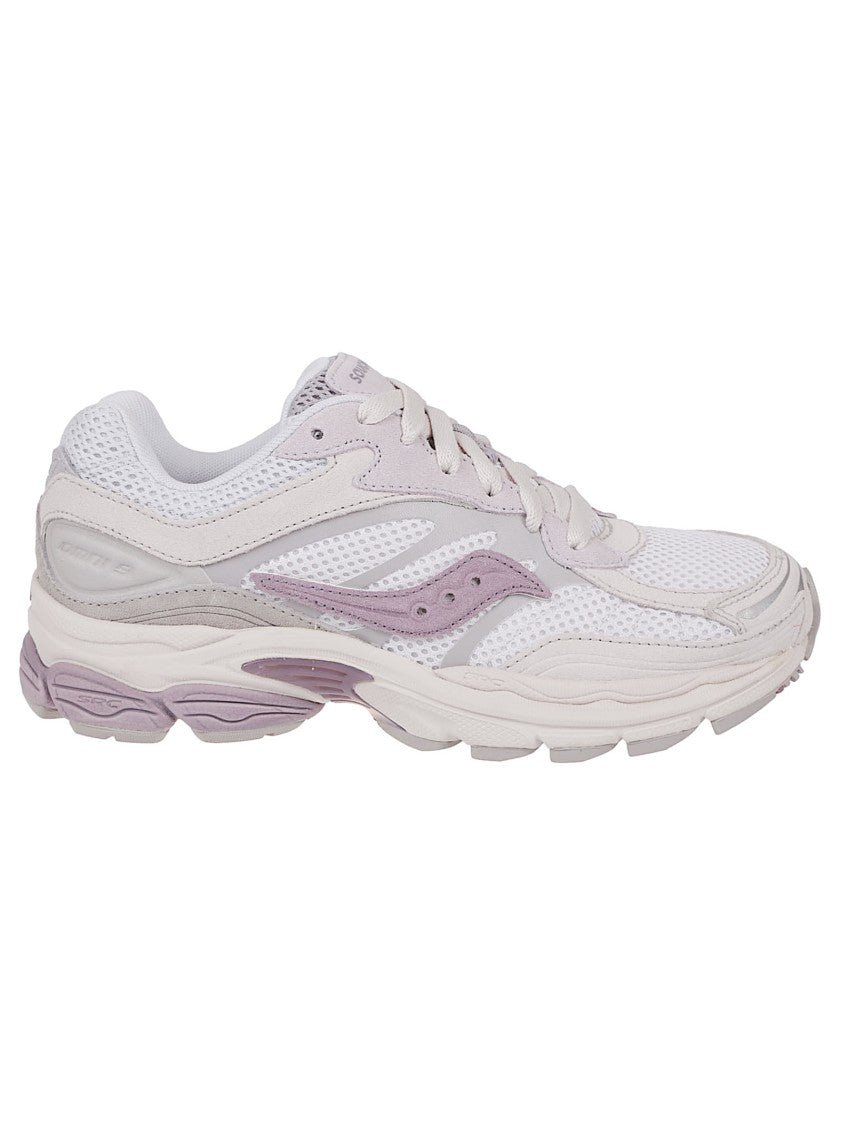 Saucony Neutrals Mesh And Leather Sneakers With Cushioned Sole