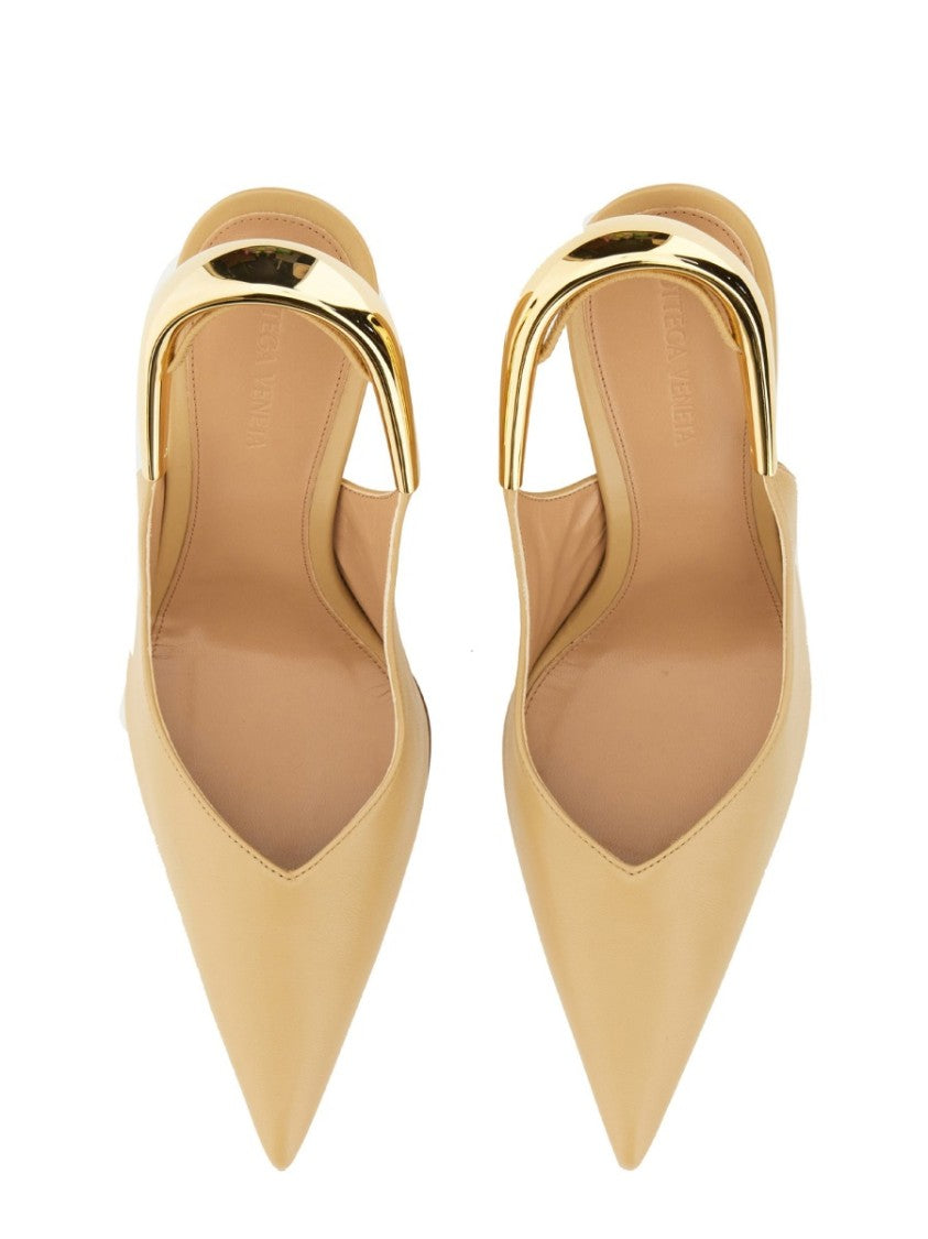 Bottega Veneta Pointed Toe Slingback Pumps With High Heel