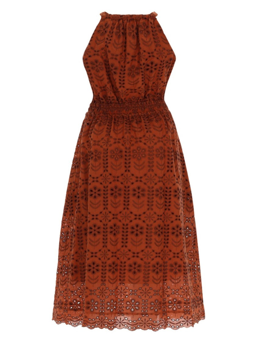 Ps Paul Smith Midi Traforato Floral Perforated Dress