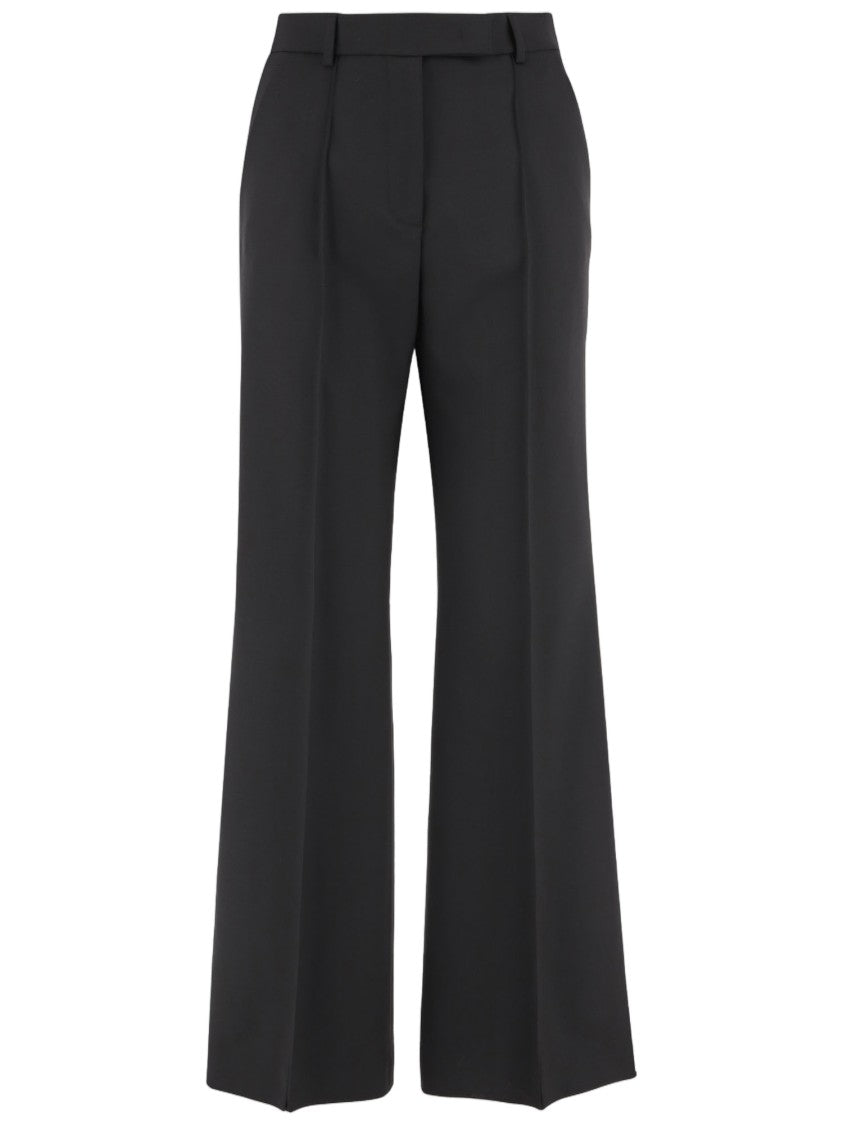 Ql2 Tailored Black Pants With Pressed Pleats And Belt Loops