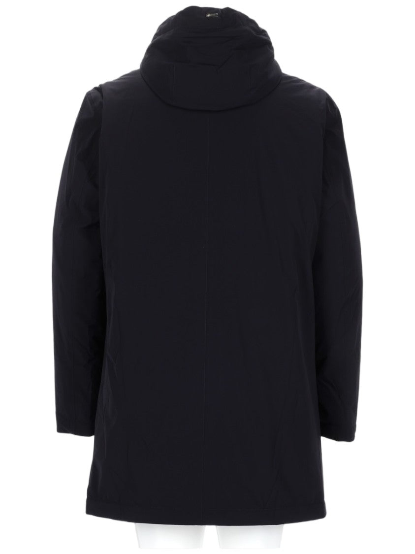 Herno Sleek Minimalist Black Polyamide Parka