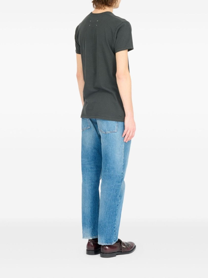 Maison Margiela Gray Cotton T-Shirt With Rectangular Patch