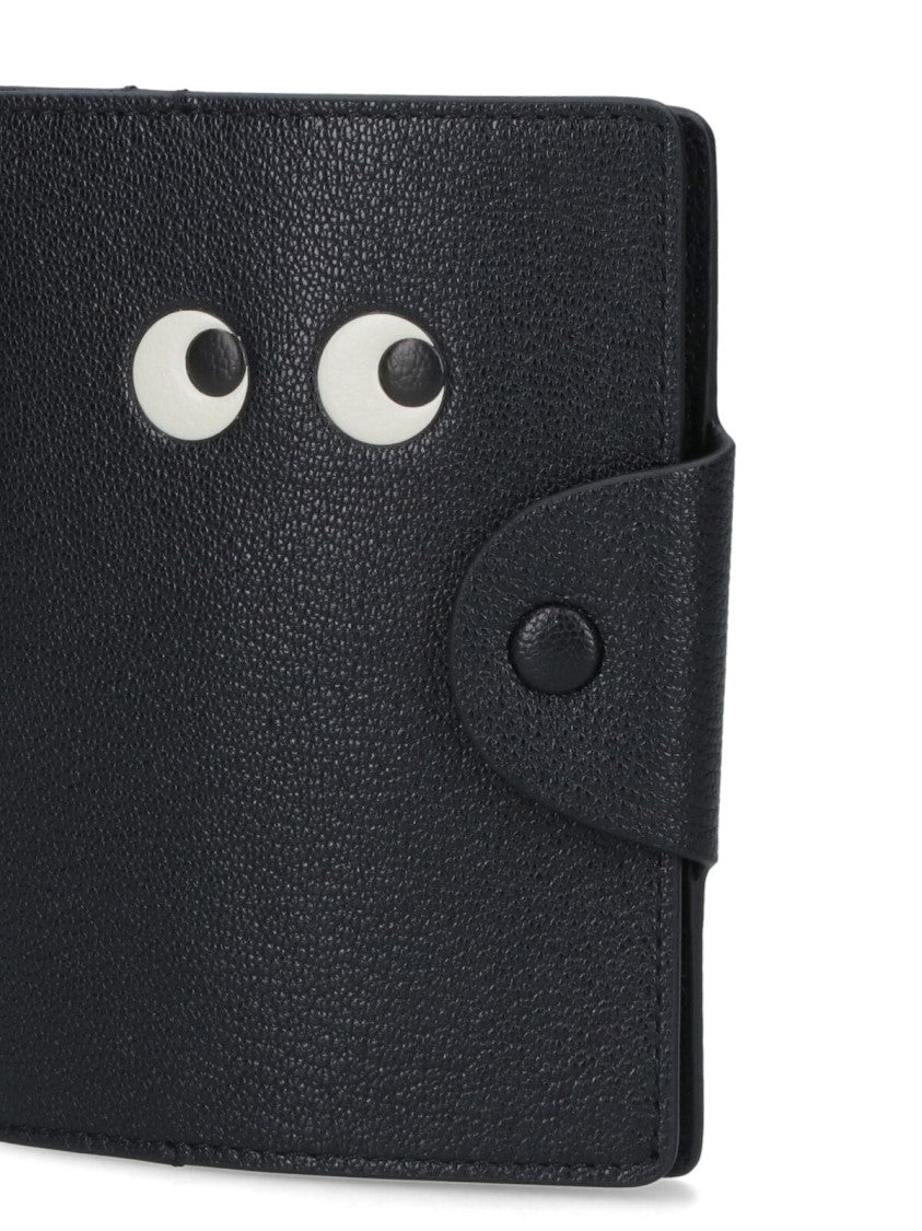 Anya Hindmarch Black Eyes Goat Leather Passport Holder