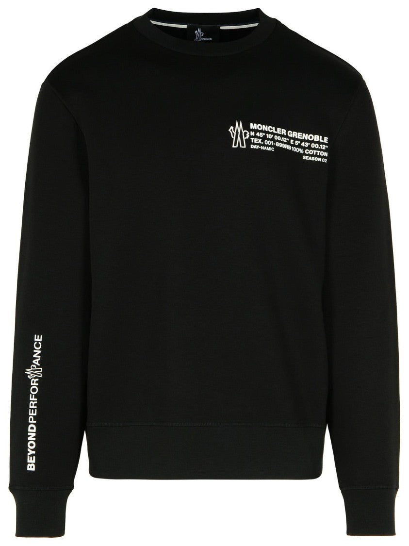 Moncler Grenoble Black Cotton Blend Sweatshirt