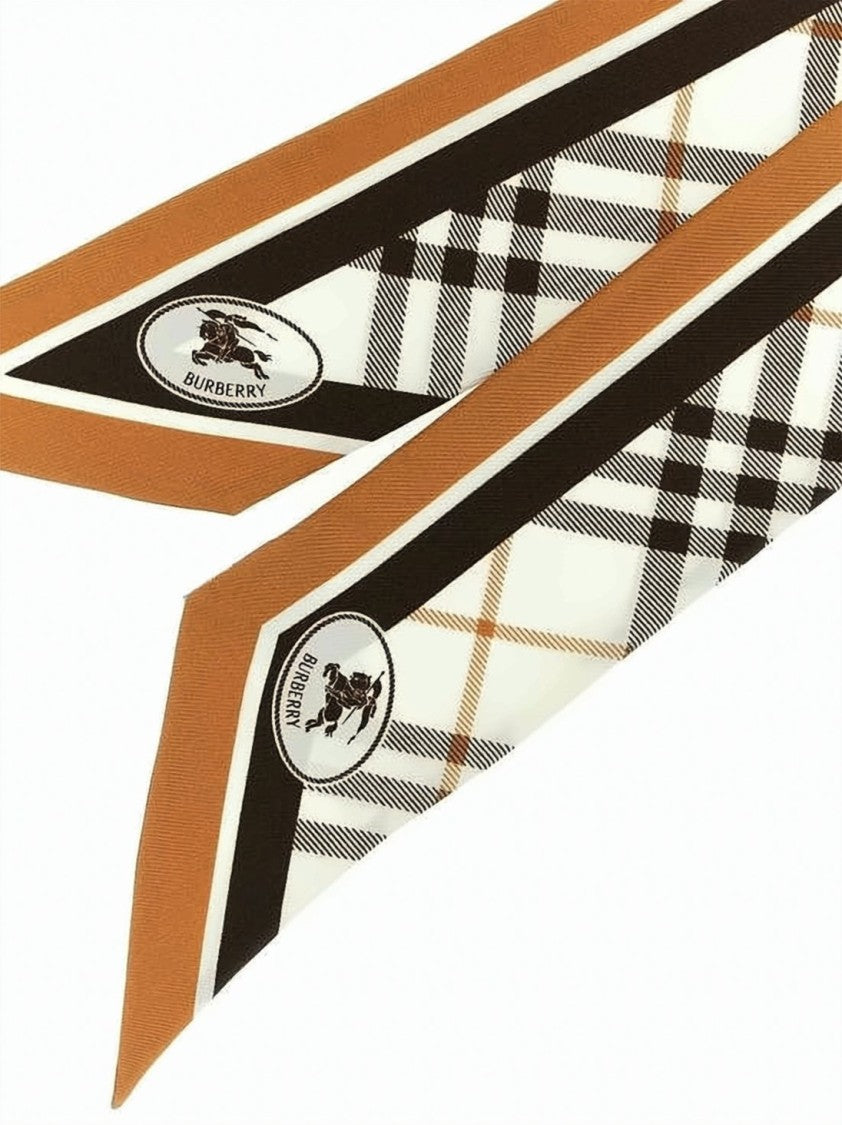 Burberry Slim Silk Scarf With Classic Check Pattern