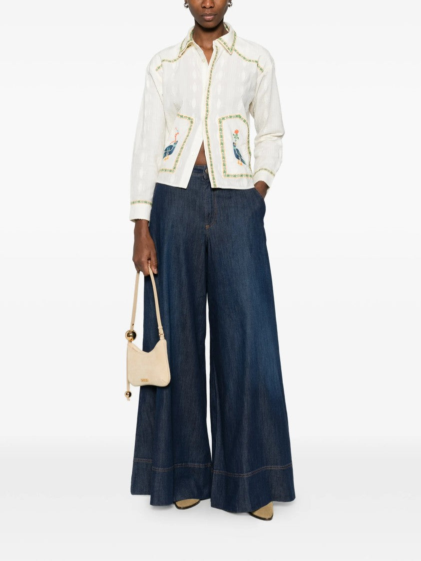 Twin-Set Dark Pantalone Wide-Leg Denim Jeans