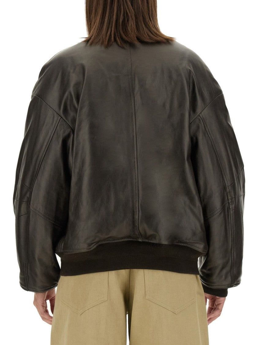Salvatore Santoro Black Ovine Leather Bomber Jacket