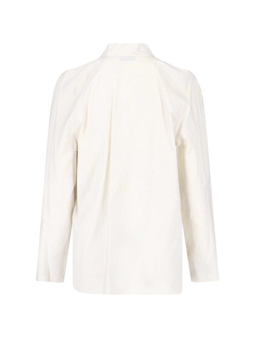 Lemaire Cream Lavallière Collar Cotton Silk Blouse