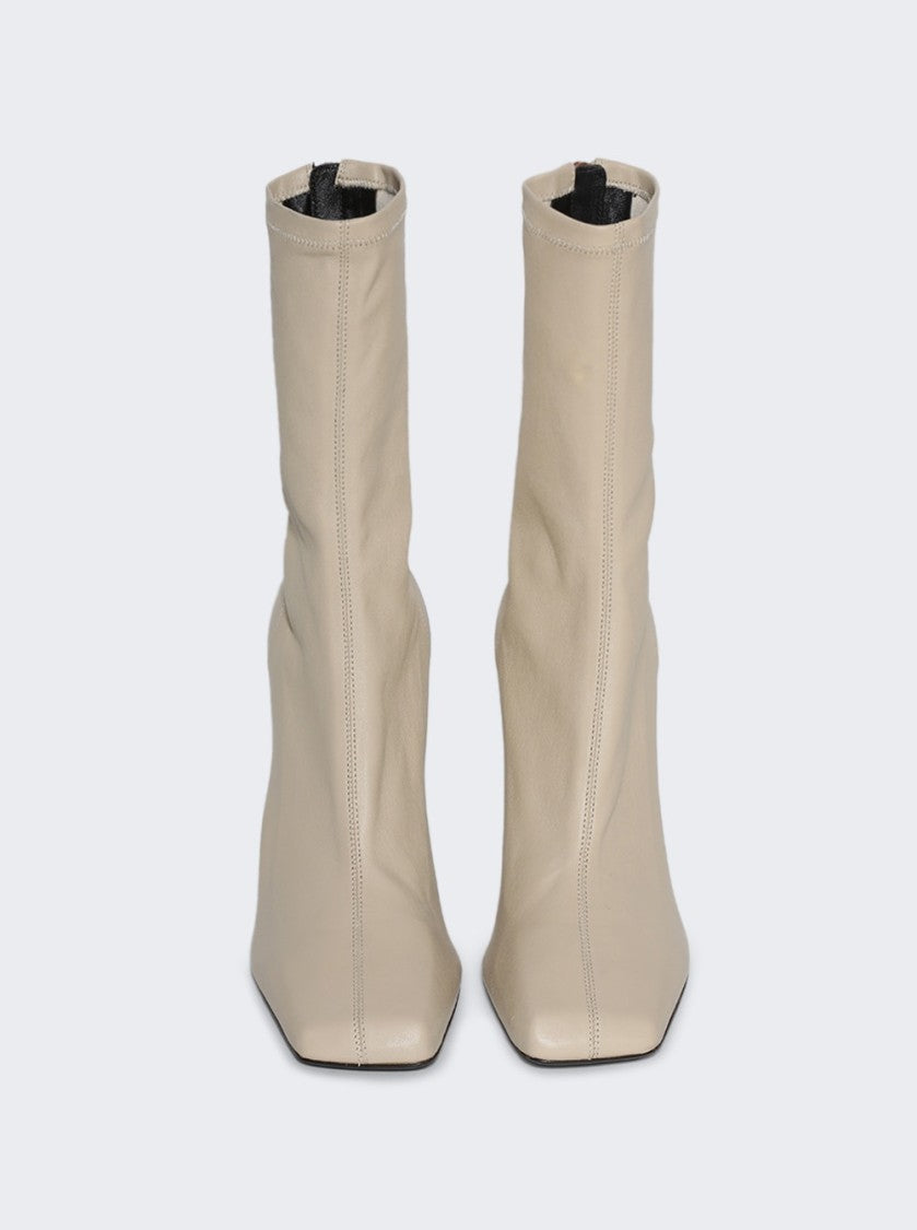 Khaite Eva Mid Calf Boot Sand Nappa Leather