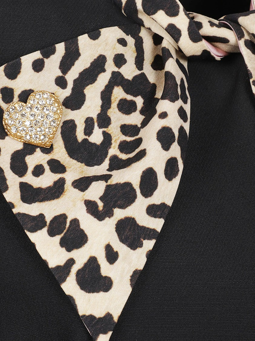 Valentino Garavani Leopard-Print Bow Mini Dress With Patch Pockets