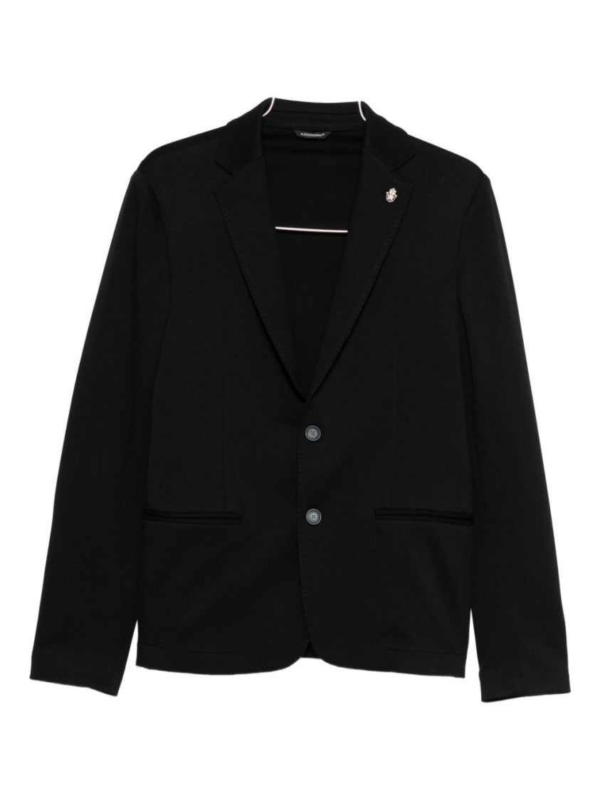 Daniele Alessandrini Tailored Black Blazer With Two-Button Closure
