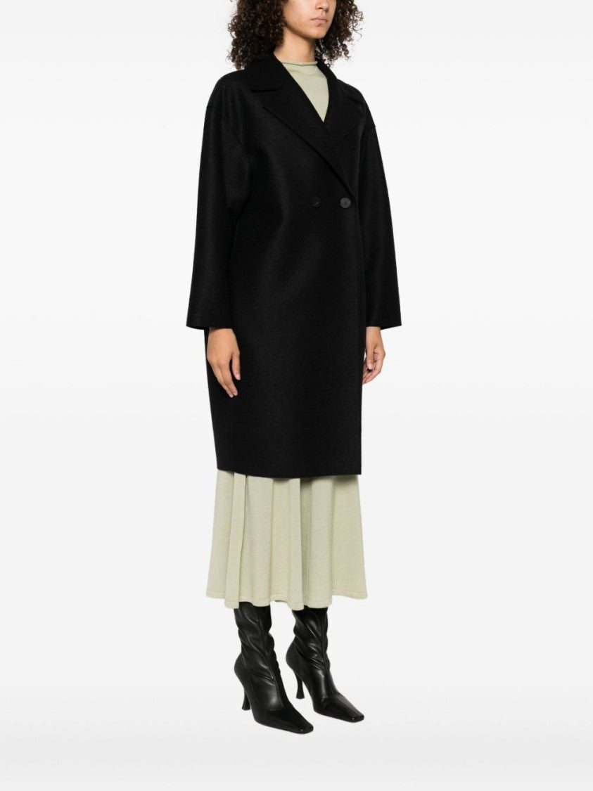 Harris Wharf London Double-Breasted Oversized Wool Coat With Wide Lapels