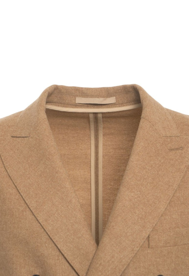 Paolo Pecora Double-Breasted Tailored Blazer With Notched Lapel