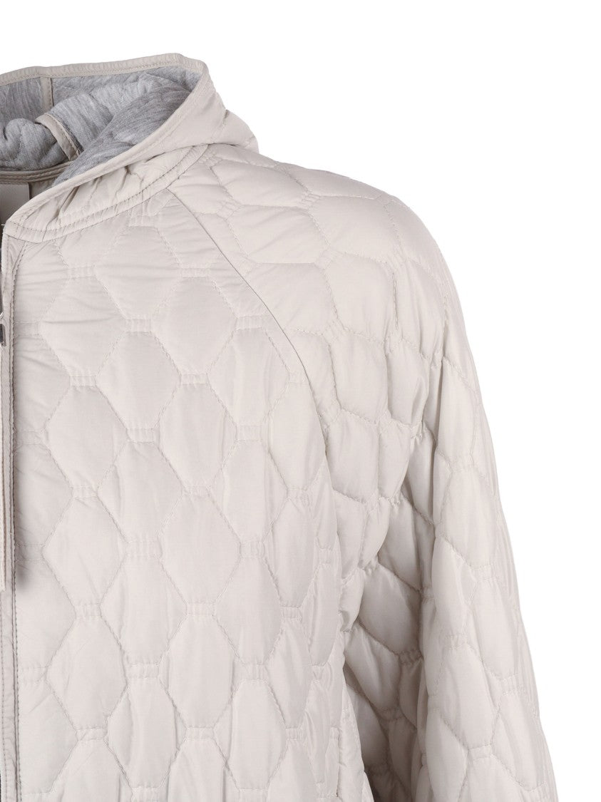 Duno Honeycomb Pattern Hooded Quilted Down Jacket