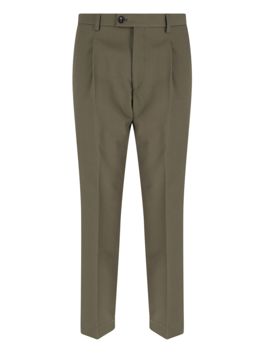 Be Able Brown Tailored Cotton Straight-Leg Pants
