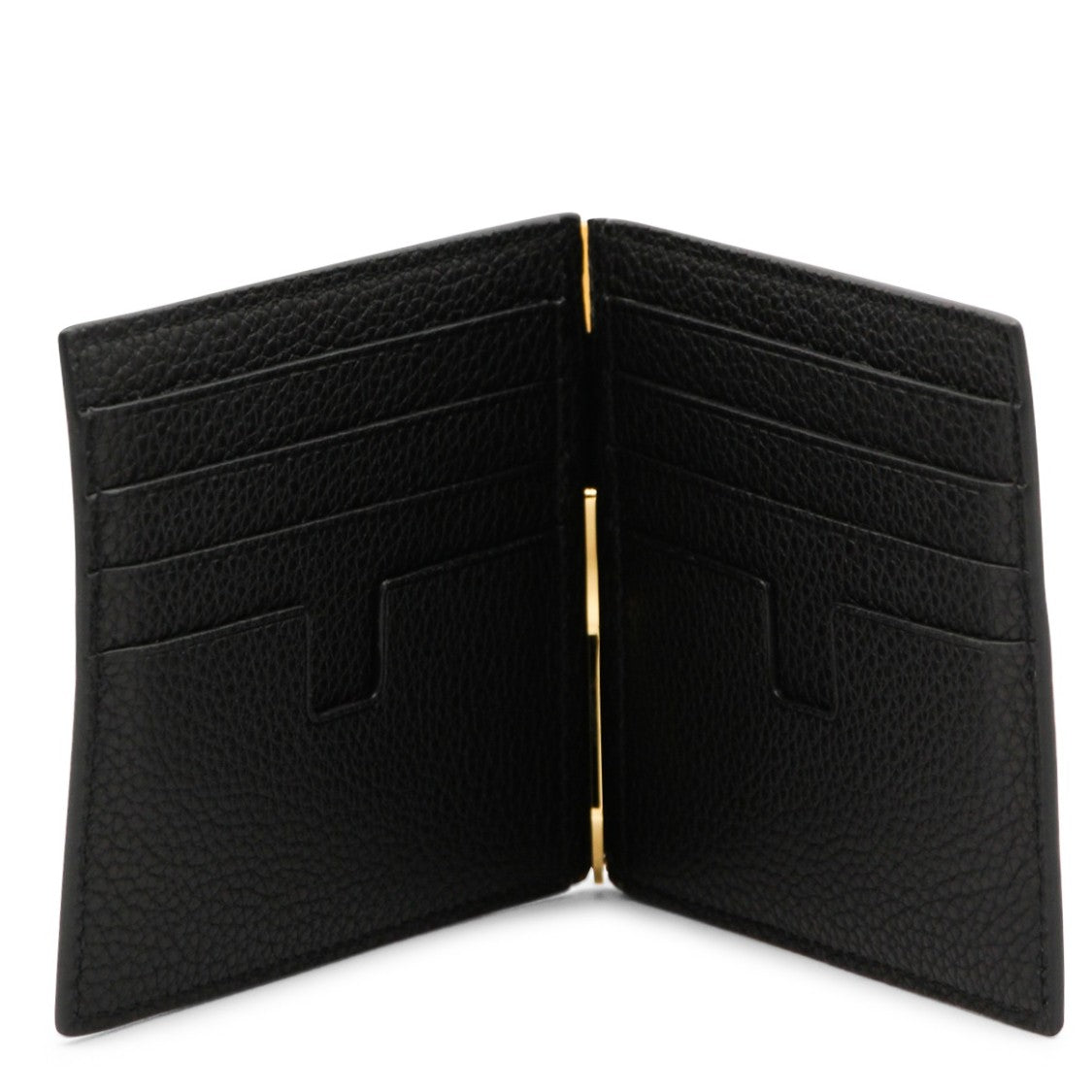 Tom Ford Textured Leather Bifold Wallet With Gold Embossed Logo