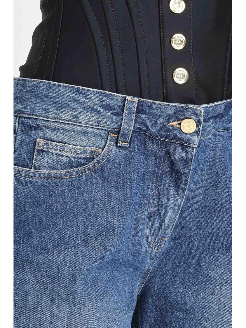 Elisabetta Franchi Blue Polyamide-Blend Stretch Jeans