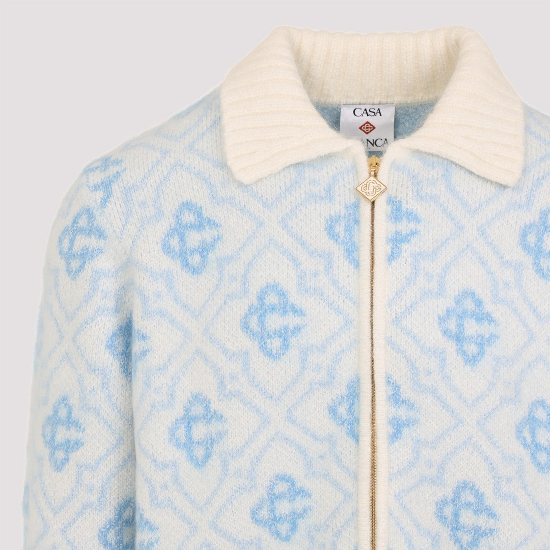 Casablanca Monogram Zip Up Sweater