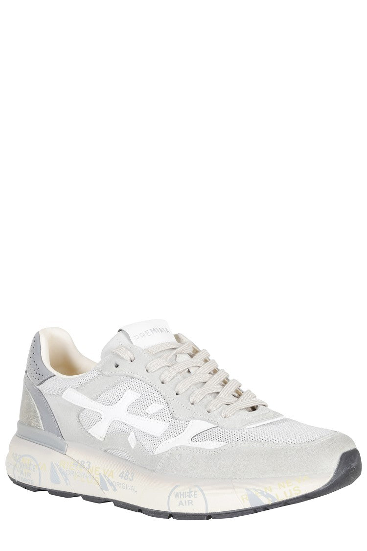 Premiata Gray Mick 0.1 Iconic Side Design Leather Sneakers