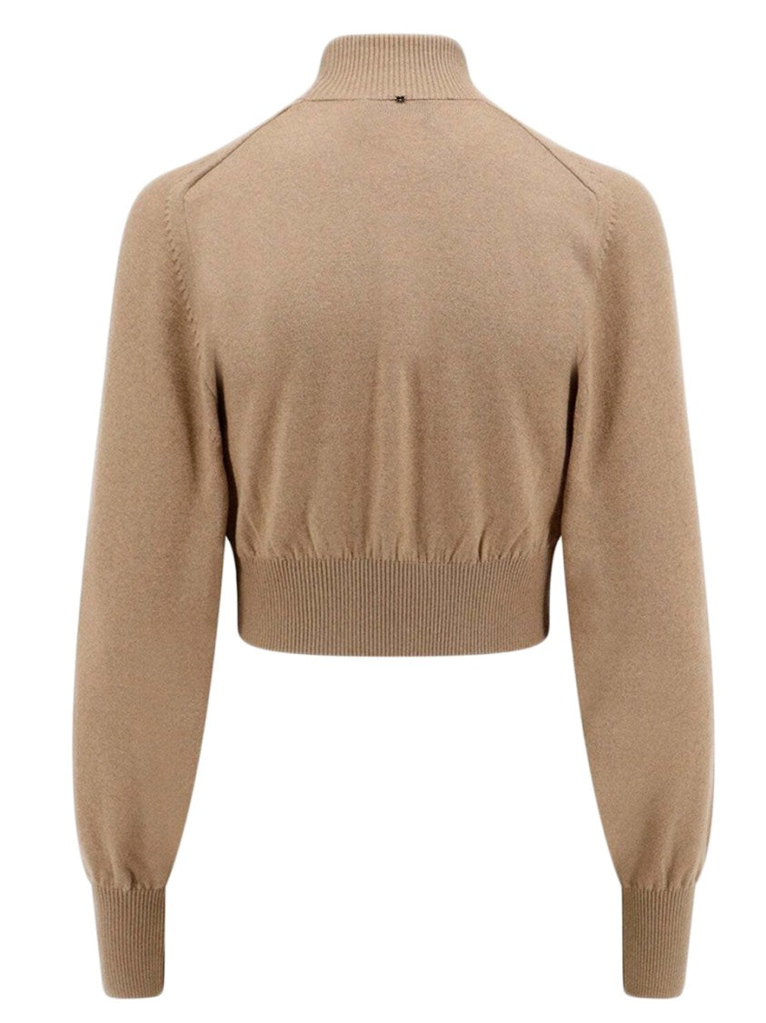 Max Mara Cropped Turtleneck Sweater With High Neckline