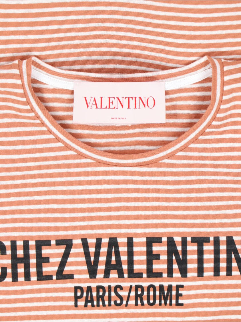 Valentino Chez' Striped T-Shirt – Orange