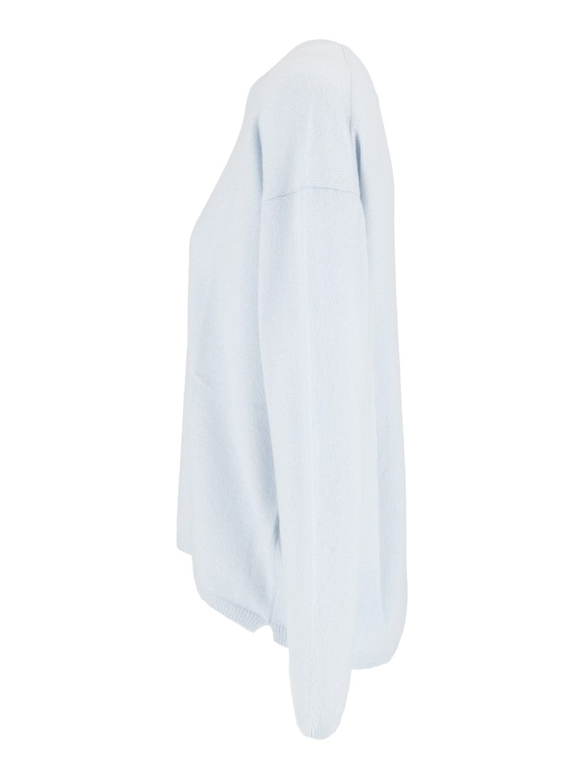 Allude Light Blue Cashmere Crew Neck Sweater