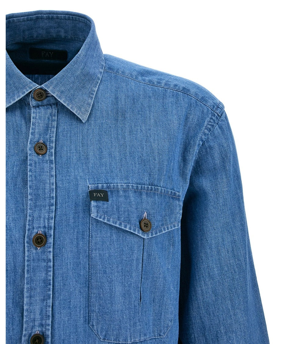 Fay Comfort Fit Denim Shirt