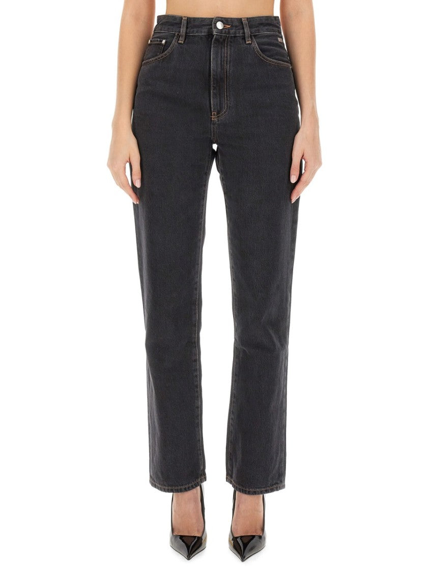 Gcds Straight-Leg Black Denim Jeans