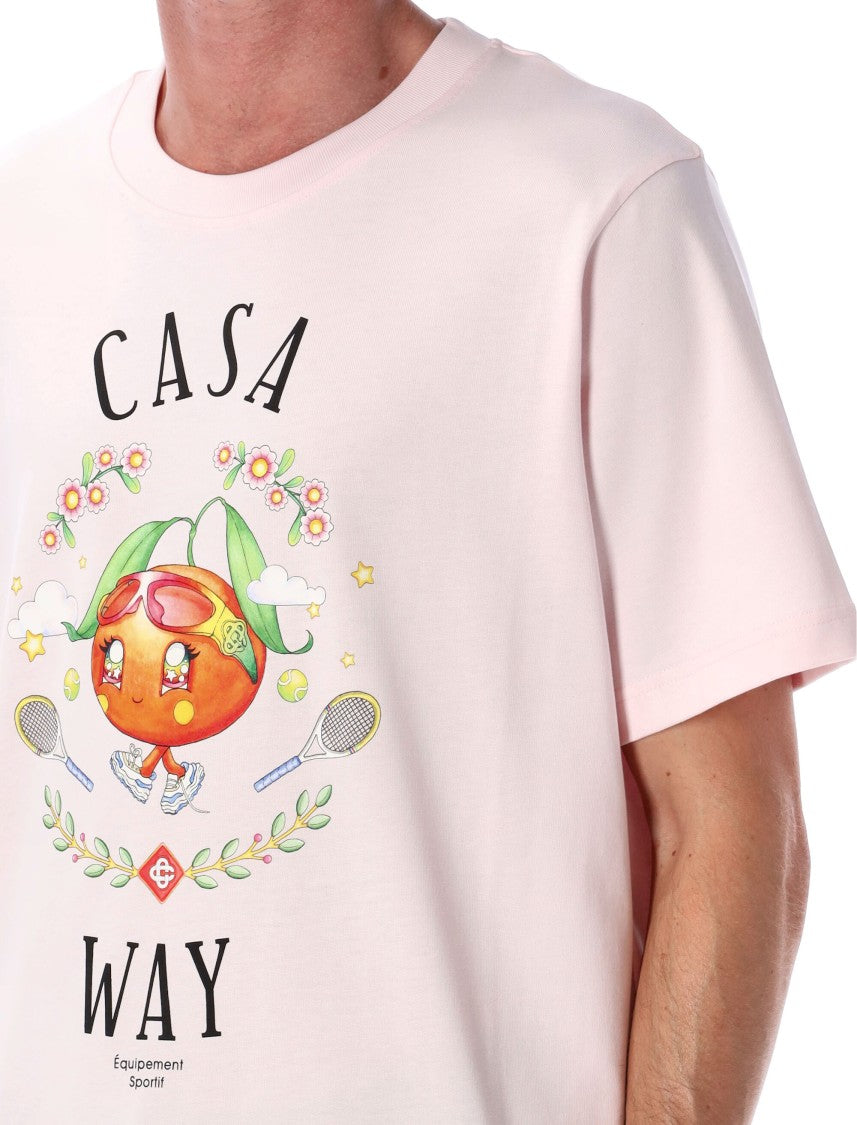 Casablanca Pale Pink Casa Way Orange Mascot T-Shirt
