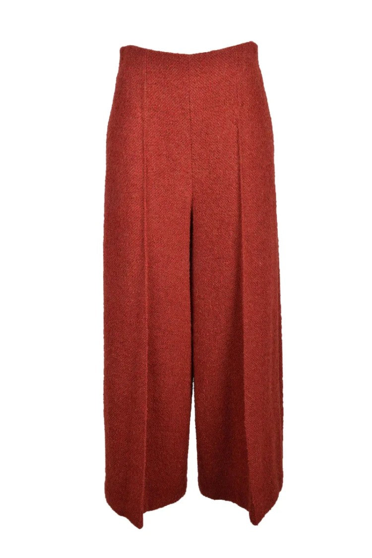Rosie Assoulin Wide-Leg Cropped Trousers In Rich Rust Hue