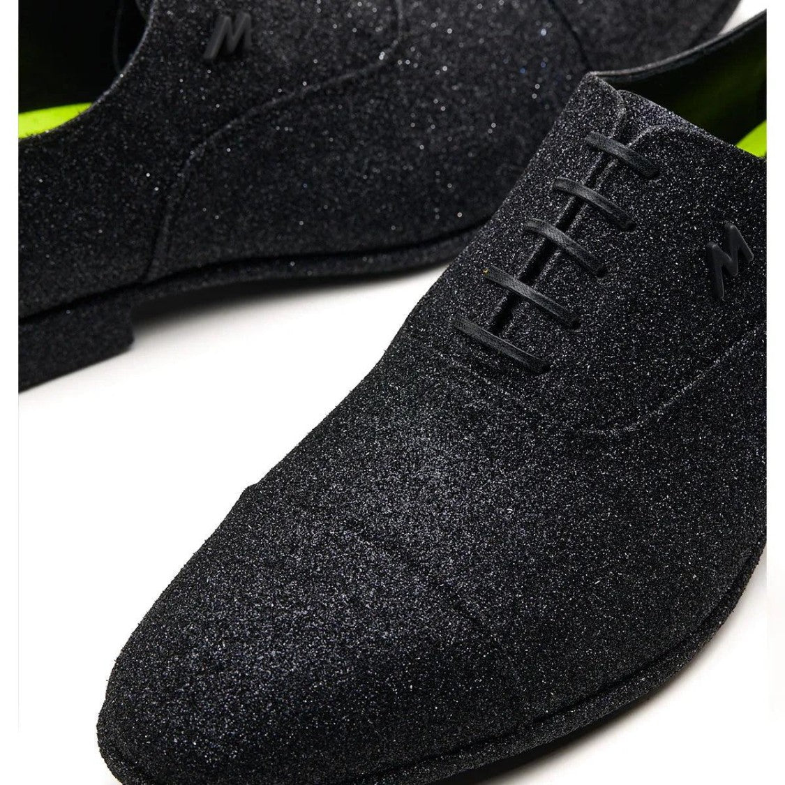 Mimanera Black Hollywood Black Glitter Leather Shoes