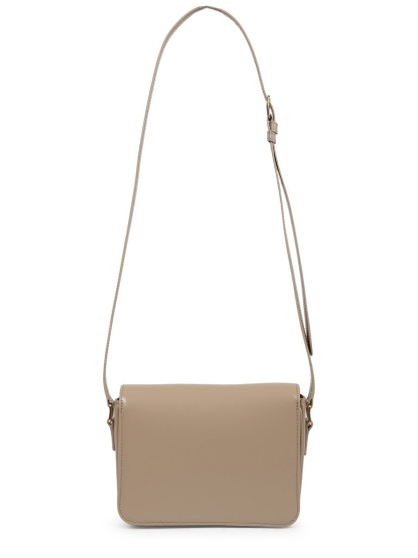 Celine Structured Calfskin Shoulder Bag With Gold-Tone Clasp