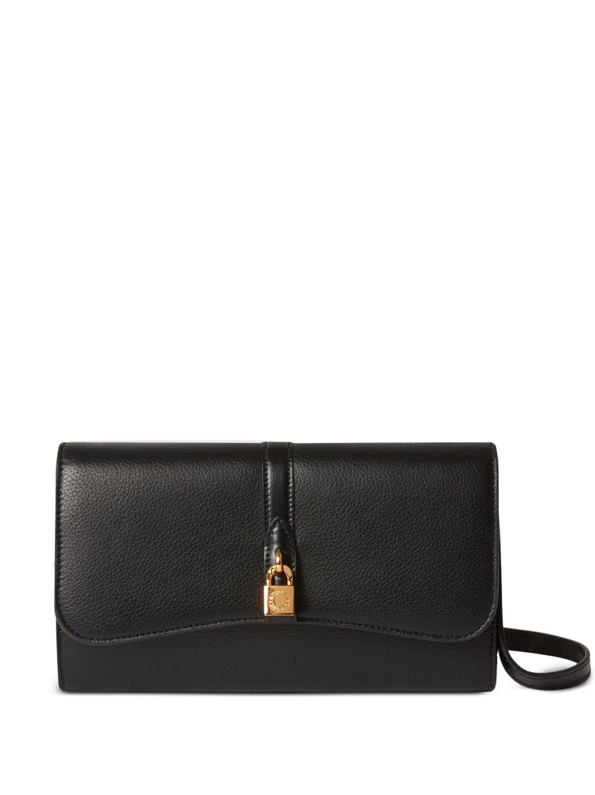 Stella Mccartney Rectangular Black Crossbody Bag With Textured Flap