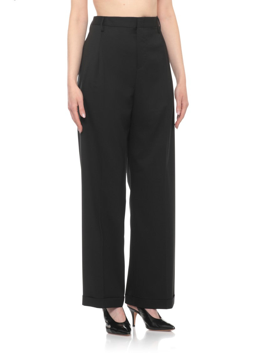 Briglia 1949 Black Borgonuovo Wool-Blend Formal Pants