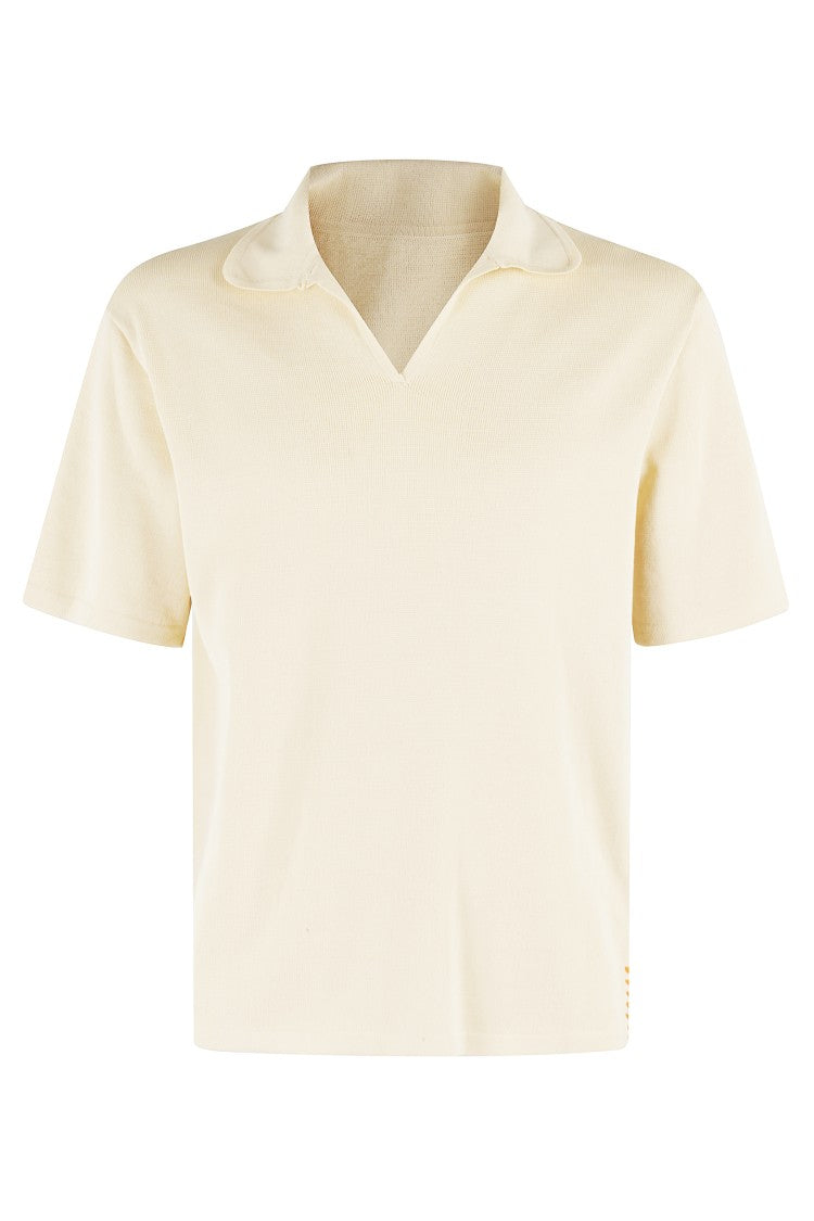 Fortela V-Neck Polo T-Shirt With Ribbed Trims