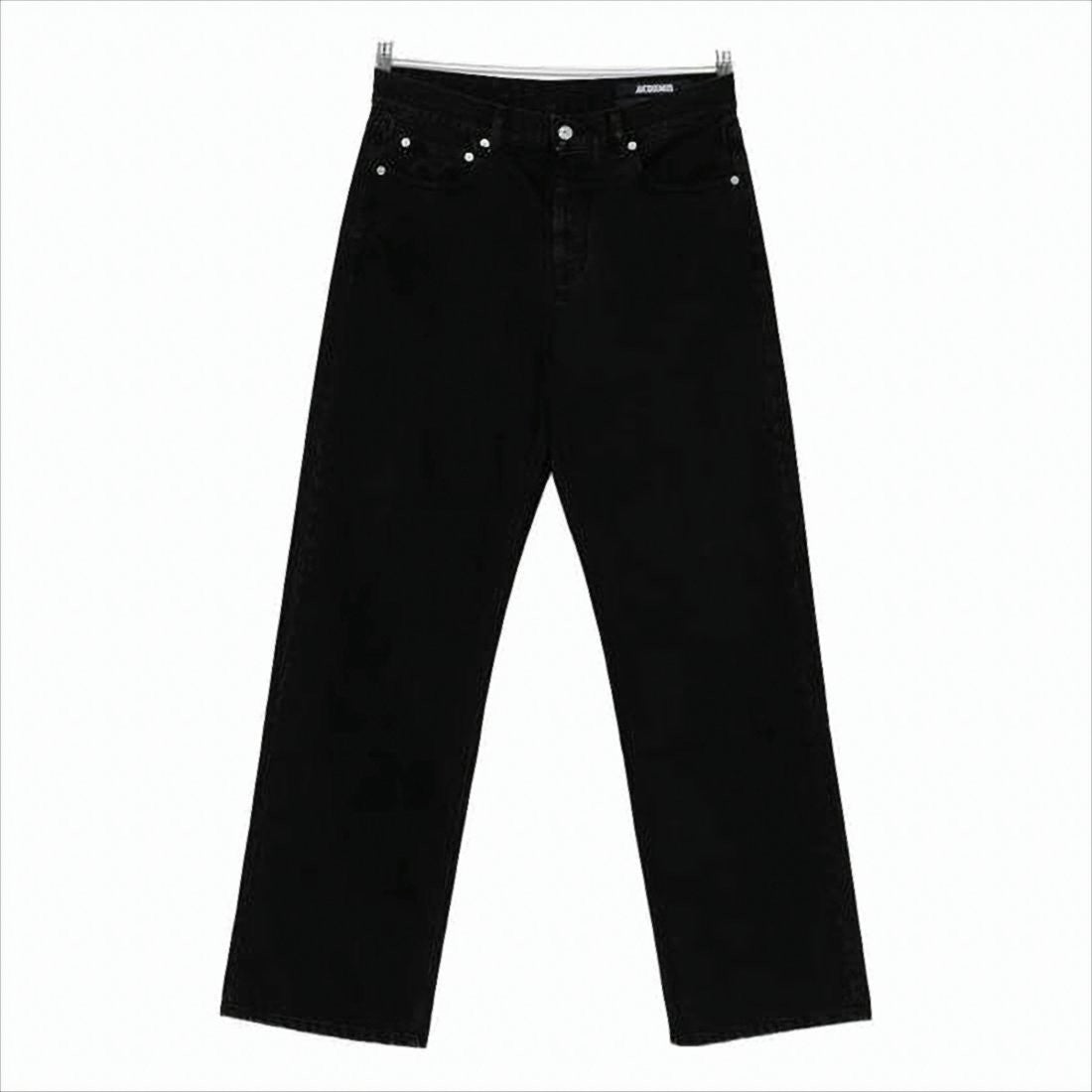 Jacquemus Wide-Leg Black Denim Pants