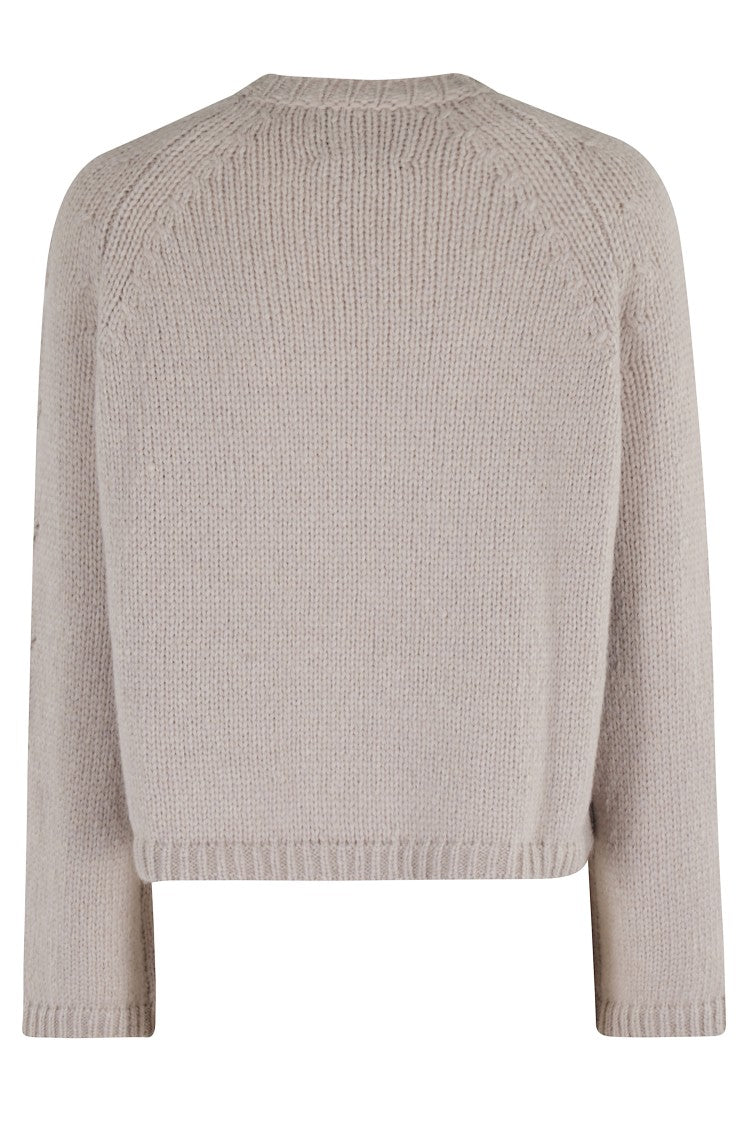 Roberto Collina Braided Long-Sleeve Sweater With Classic Crew Neckline