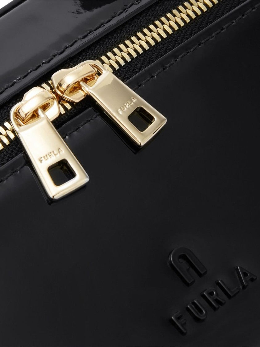 Furla Black Leather Detachable Strap Shoulder Bag