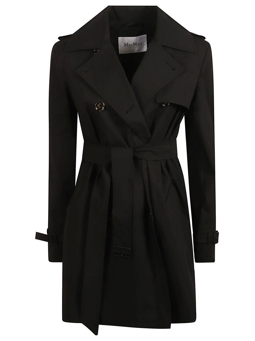 Max Mara Double-Breasted Black Trench Coat