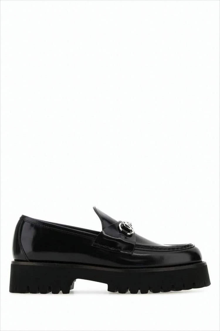 Gucci Polished Leather Loafers With Metallic Horsebit Detail