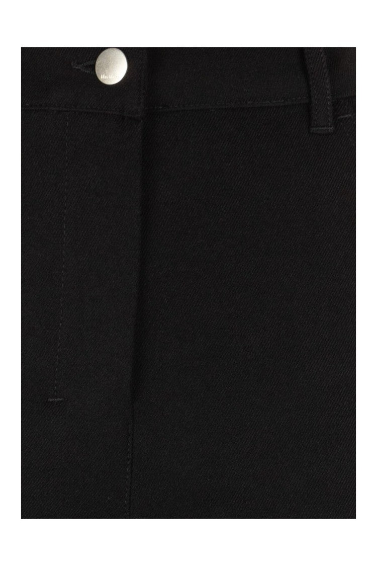 Max Mara Black Cotton-Blend Straight-Leg Pants
