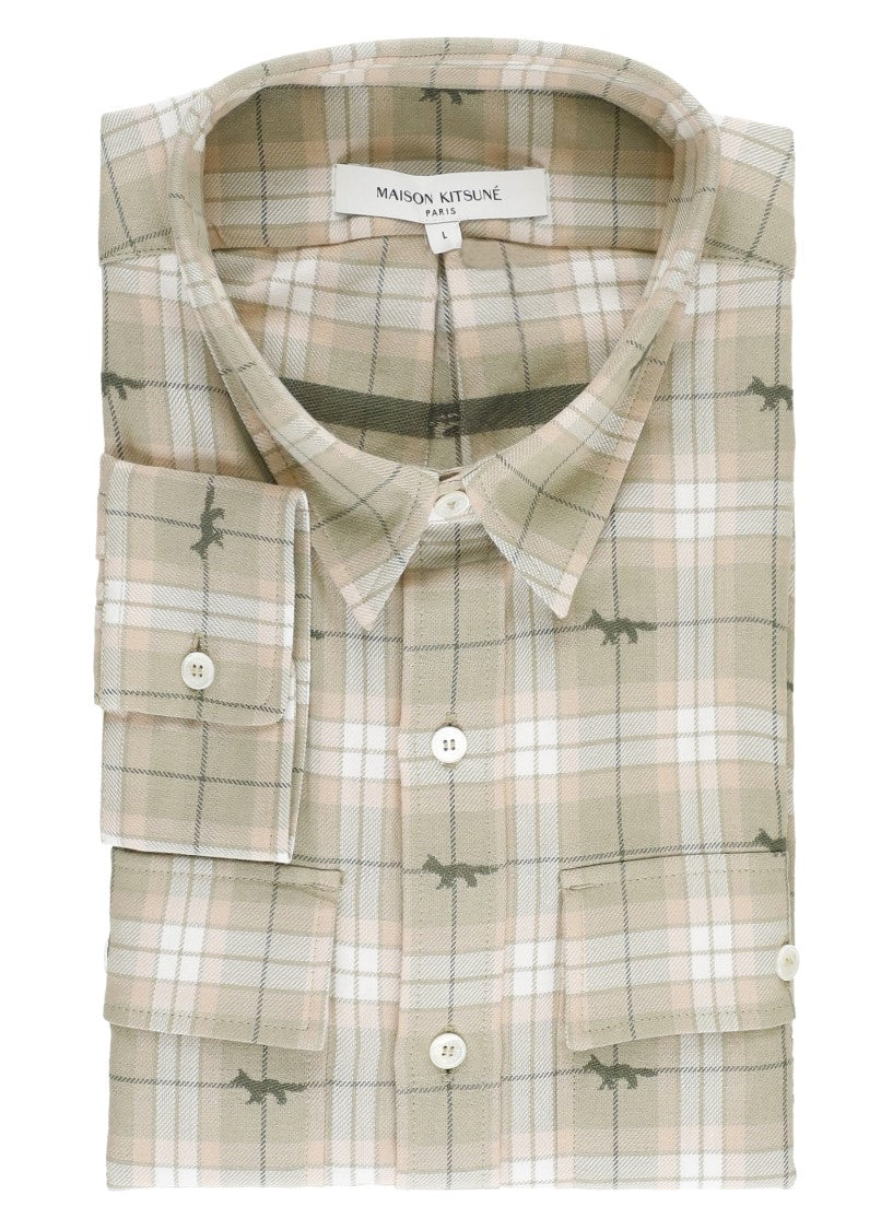 Maison Kitsuné Green Cotton Shirt