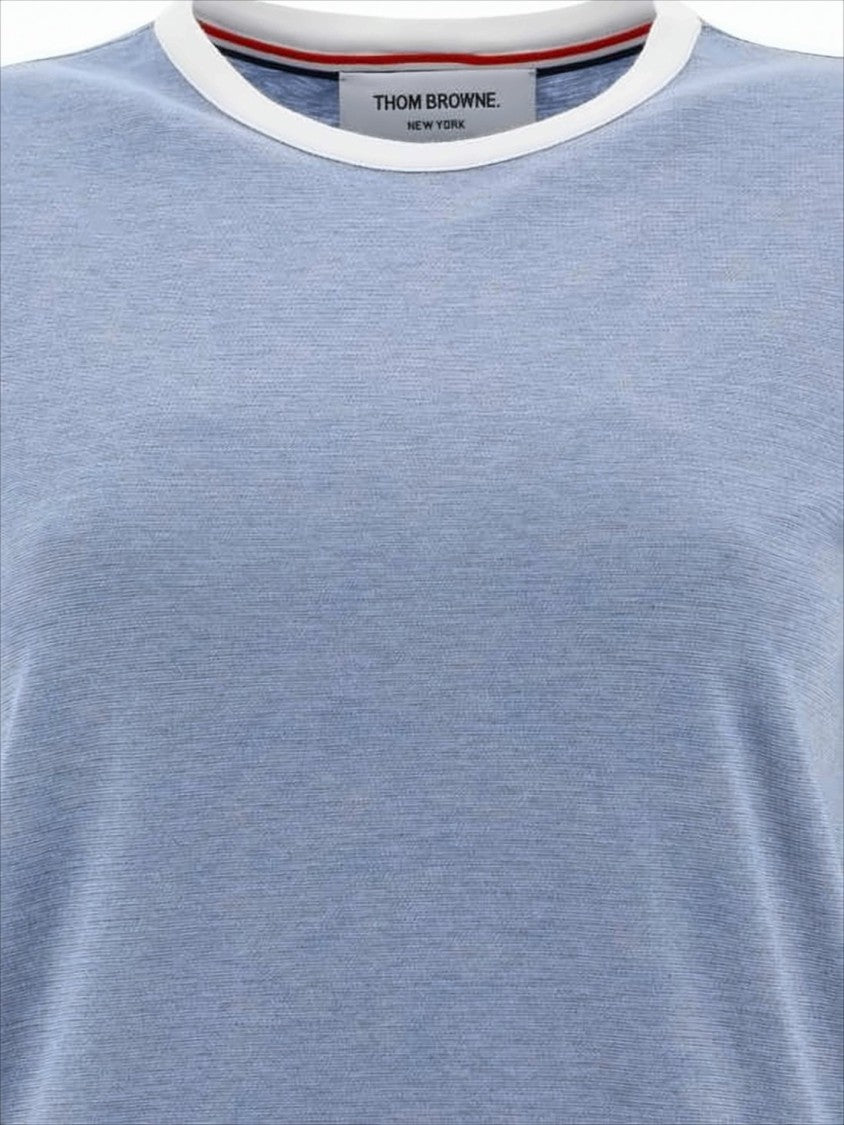 Thom Browne Light Blue Short-Sleeved Knit Top