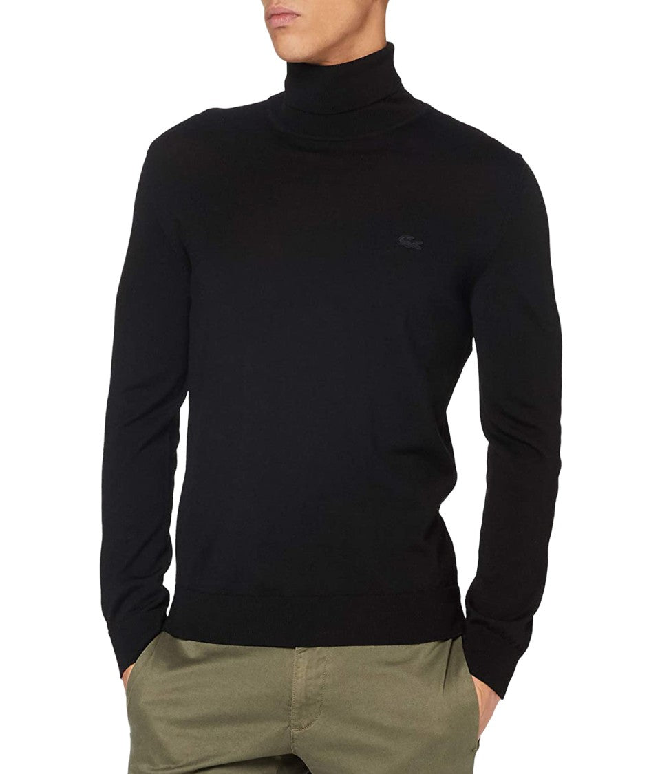 Lacoste Fitted Ribbed Turtleneck Sweater