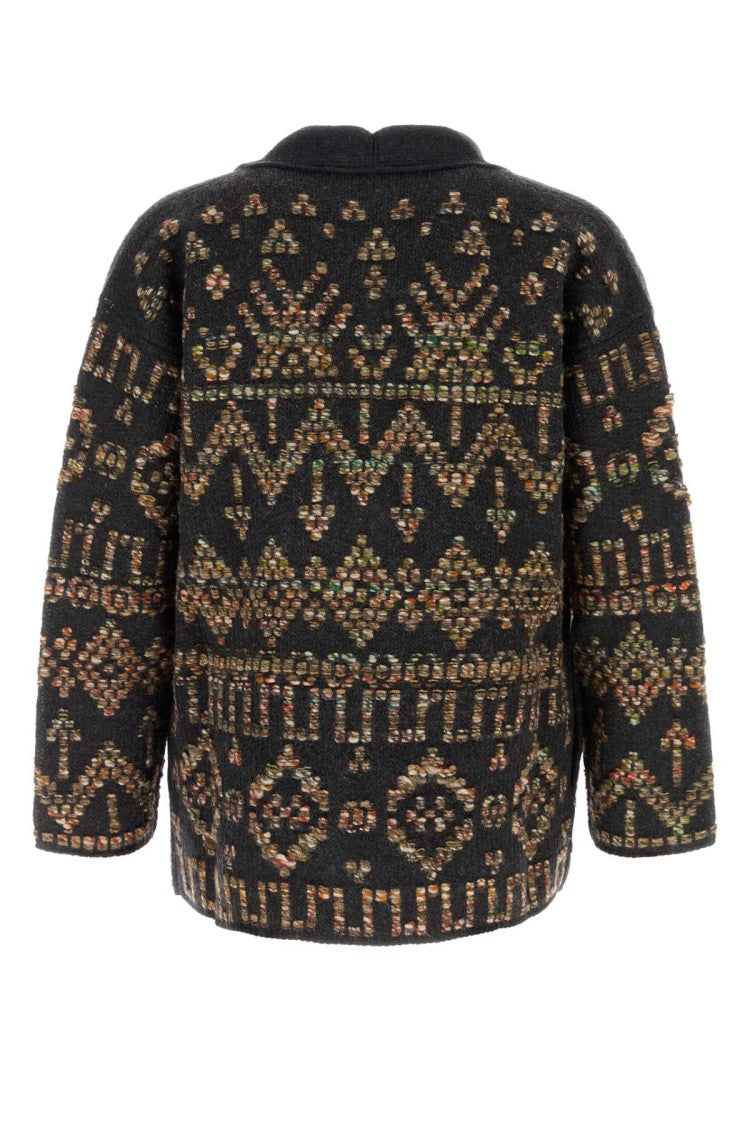 Alanui Embroidered Wool Blend Grunge Beat Cardigan
