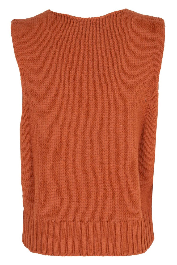 Semi Couture Sleeveless Knitted Top In Warm Dattero Tone