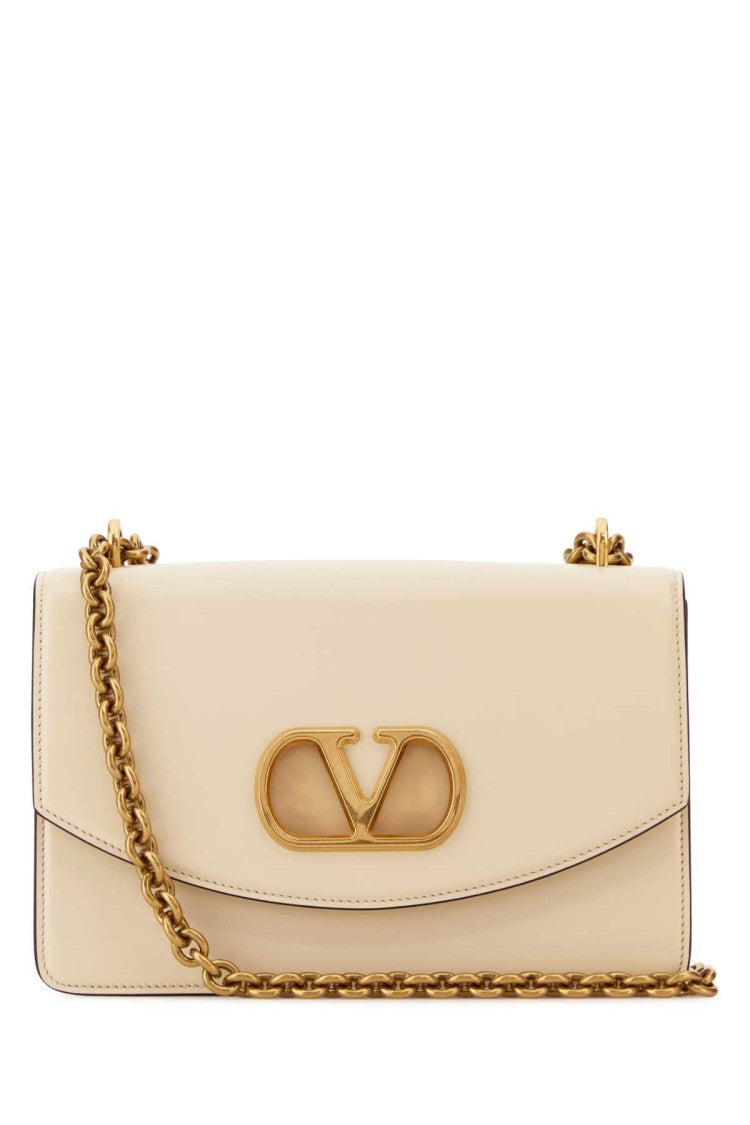 Valentino Garavani Ivory Leather Vain Shoulder Bag