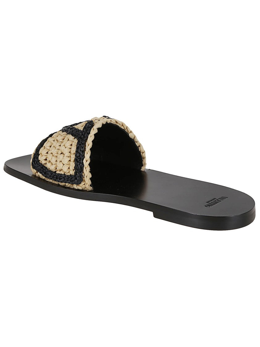 Valentino Garavani Slide Viva Superstar Raffia Sandal